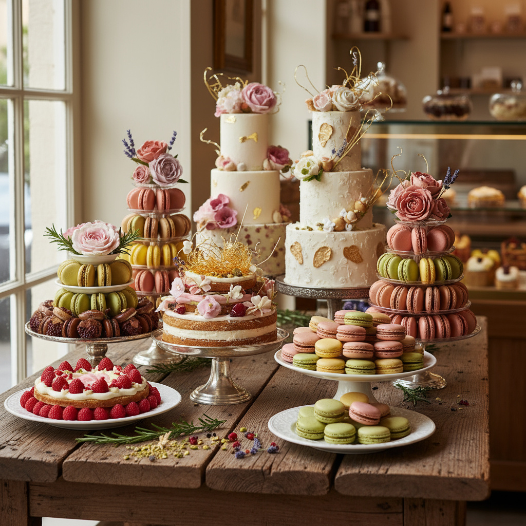 Handgemaakte Franse taarten en macarons