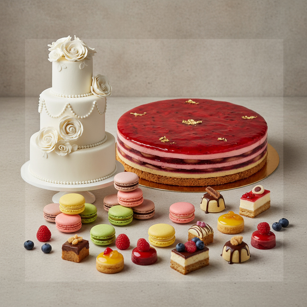 Overzicht van patisserie assortiment